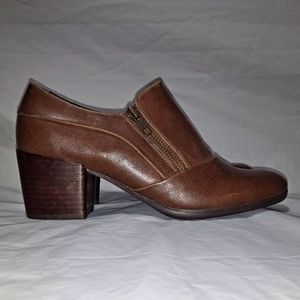 Baretraps Kelyn Ankle Booties/Shoes Women's Size 8M Block-Heel Side-zip Brown